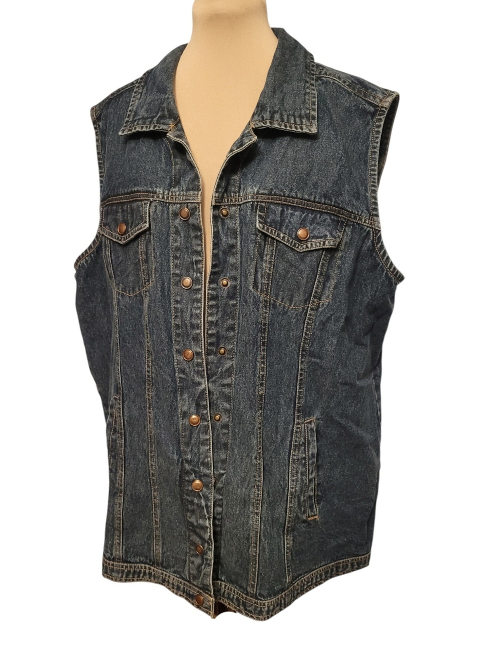 NorthStyle Womens Dark Blue Denim Vest Jacket
